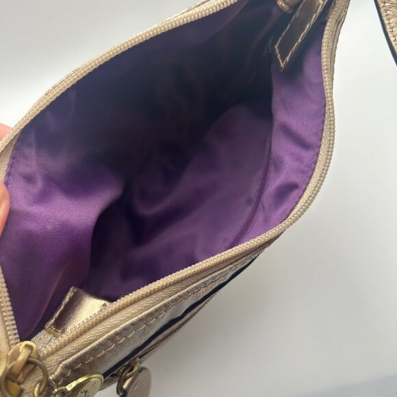 Coach Gold Metallic Signature “C” Mini Crossbody — Y2K Night-Out Essential - Picture 4 of 4